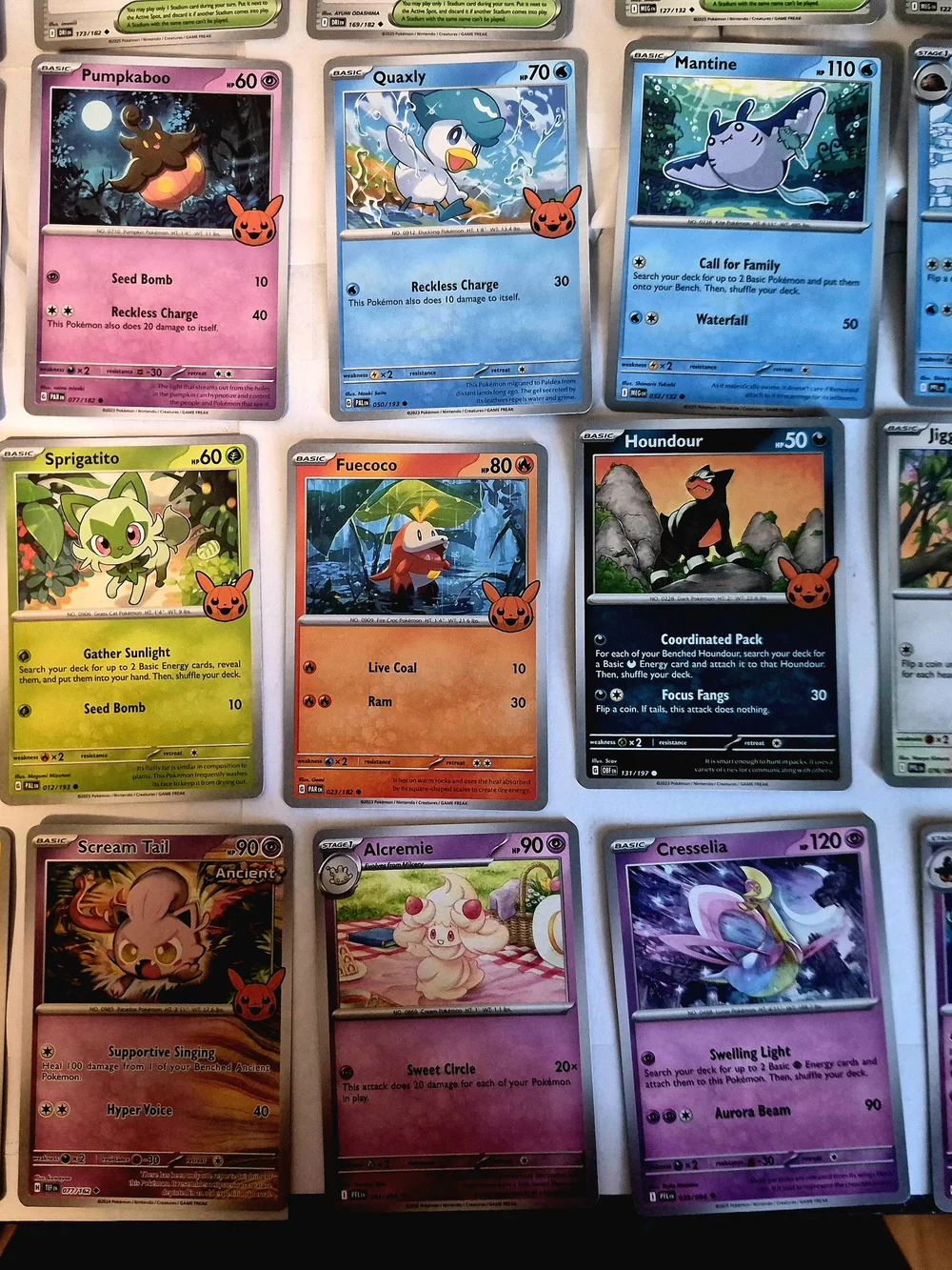 50+ Pokemon Card Lot - Pikachu, Halloween Trick or Trade Promos & Deck Trainers